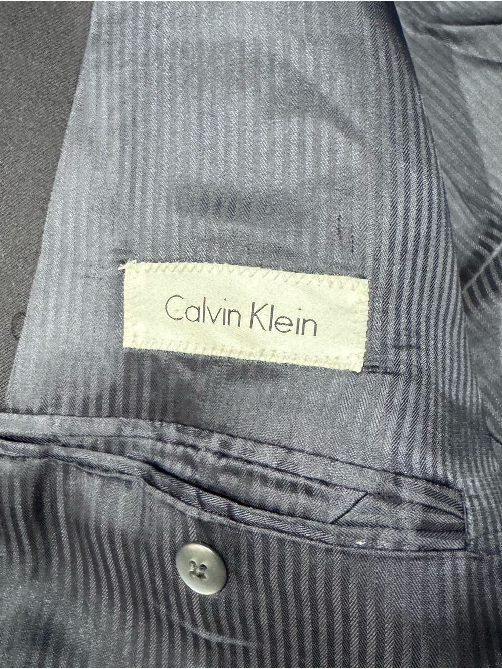 Calvin Klein black Single-Breasted Blazer/suit jacket, pure‎ new wool Size 48L - Picture 6 of 8
